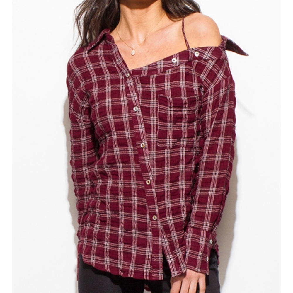 Burgundy Button Up Shirt - Picture 4 of 7